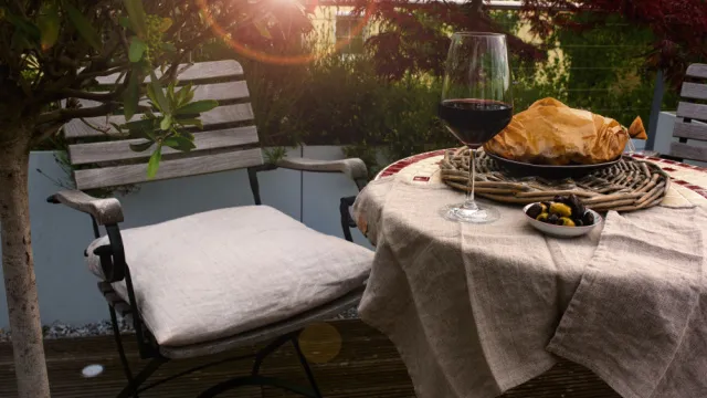 set table on the terrace