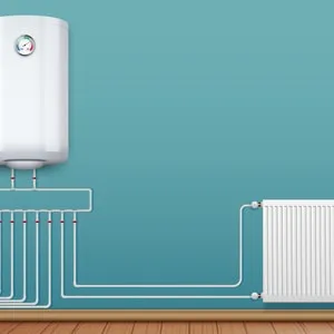 Inbouw boiler en verwarmingsradiator