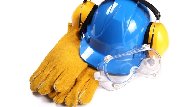 veiligheidsbril, helm, handschoenen , gehoorbescherming