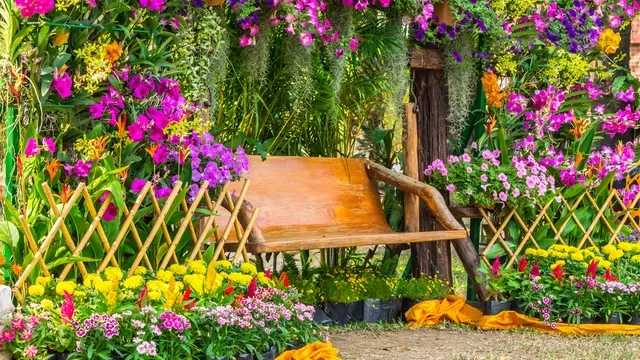 tuinbank onder pergola