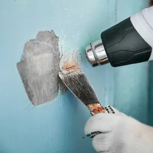 Removing paint with a heat gun